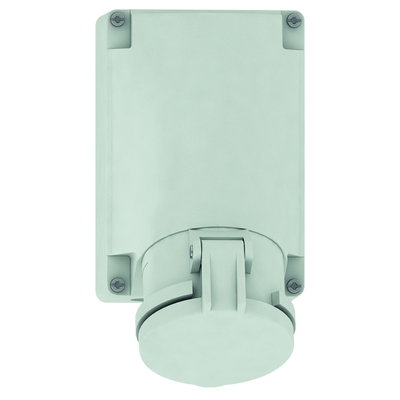 Wandsteckdose TE 63A 5p >50V grau 1h, IP44