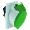 Anbausteckdose geneigt 16A 4p >50V grün 100-300Hz 10h, IP44