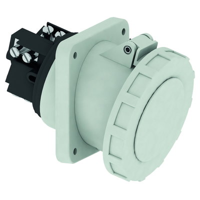 Anbausteckdose TE geneigt 125A 5p >50V grau 1h, IP67