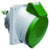 Anbausteckdose Quick-Connect geneigt 16A 5p >50V grün 100-300Hz 10h, IP44