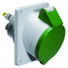 Anbausteckdose Quick-Connect geneigt 16A 3p >50V grün 100-300Hz 10h, IP44
