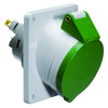 Anbausteckdose Quick-Connect geneigt 16A 4p >50V grün 100-300Hz 10h, IP44