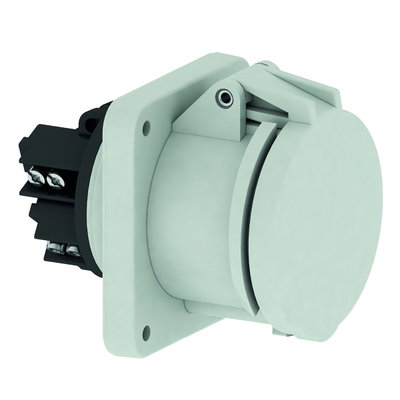 Anbausteckdose TE gerade 63A 5p >50V grau 1h, IP44