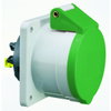 Anbausteckdose Quick-Connect gerade 16A 4p >50V grün 100-300Hz 10h, IP44