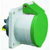 Anbausteckdose Quick-Connect gerade 32A 5p >50V grün >300-500Hz 2h, IP44
