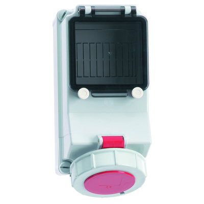 Wandsteckdose Quick-Connect TE, abgesichert 16A 5p 400V 6h, IP67
