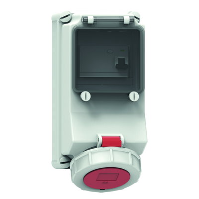 Wandsteckdose Quick-Connect TE, abgesichert 32A 5p 400V 6h, IP67