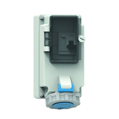 Wandsteckdose Quick-Connect TE, abgesichert 16A 3p 230V 6h, IP67