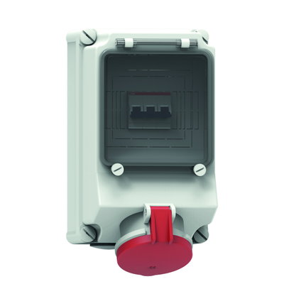 Wandsteckdose TE abgesichert 63A 5p 400V 6h, IP44