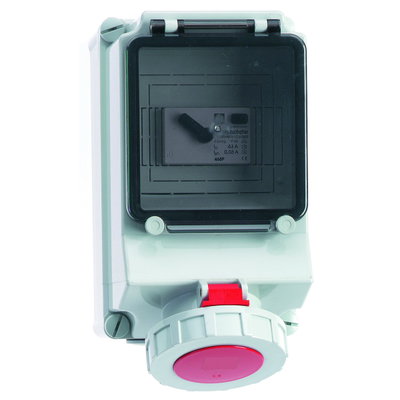 Wandsteckdose abgesichert 32A 5p 400V 6h, IP67