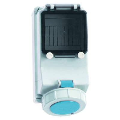 Wandsteckdose Quick-Connect abgesichert 32A 3p 230V 6h, IP67