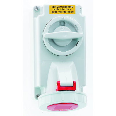 Wandsteckdose TE abschaltbar, verriegelt 16A 5p 400V 6h, IP67