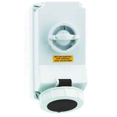 Wandsteckdose abschaltbar, verriegelt 32A 4p 500V 7h, IP67