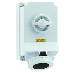 Wandsteckdose TE abschaltbar, verriegelt 63A 5p 500V 7h, IP67 – Bild 2 von 3