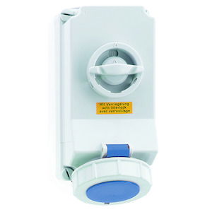 Wandsteckdose TE abschaltbar, verriegelt 32A 3p 230V 6h, IP67 – Bild 2 von 2