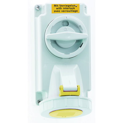 Wandsteckdose TE abschaltbar, verriegelt 16A 3p 110V 4h, IP67