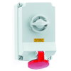 Wandsteckdose TE abschaltbar, verriegelt 63A 5p 400V 6h, IP44