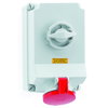 Wandsteckdose TE abschaltbar, verriegelt 63A 4p 400V 6h, IP44