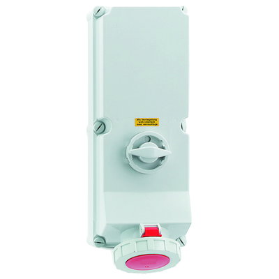 Wandsteckdose TE abschaltbar, verriegelt 125A 4p 400V 6h, IP67
