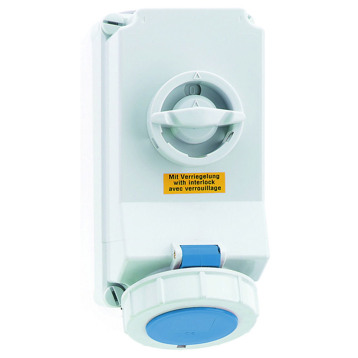 Wandsteckdose TE abschaltbar, verriegelt 32A 4p 230V 9h, IP67