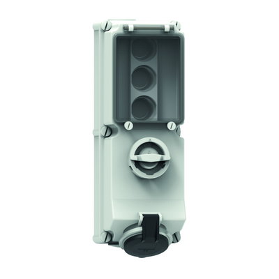 Wandsteckdose TE abschaltbar, verriegelt, abgesichert 16A 4p 500V 7h, IP44