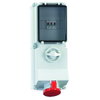 Wandsteckdose TE abschaltbar, abgesichert 16A 5p 400V 6h, IP44