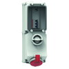 Wandsteckdose abschaltbar, verriegelt, abgesichert 32A 4p 400V 6h, IP44