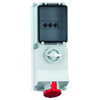 Wandsteckdose TE abschaltbar, abgesichert 63A 5p 400V 6h, IP44