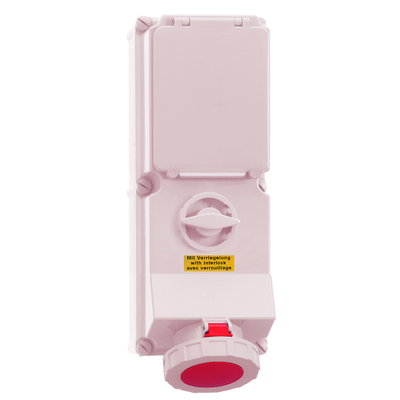 Wandsteckdose TE abschaltbar, verriegelt, abgesichert 16A 5p 400V 6h, IP67