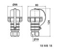 Schutzkontakt-Stecker 16A 3p 250V IP67