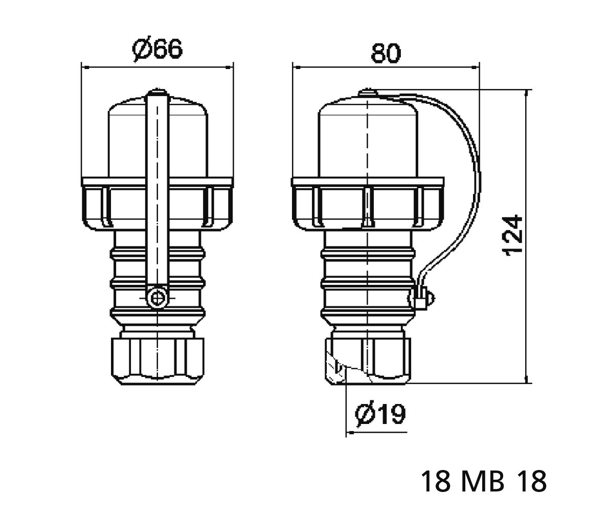 Schutzkontakt-Stecker 16A 3p 250V IP67 – Bild 3 von 3