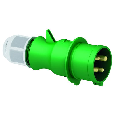 Stecker TLS mit MULTI-GRIP Verschraubung 16A 4p >50V grün 100-300Hz 10h, IP44
