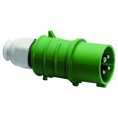 Stecker QUICK-CONNECT TE 32A 4p >50V grün >300-500Hz 2h, IP44