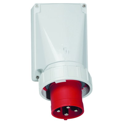 Wandgerätestecker 63A 4p 400V 6h, IP67