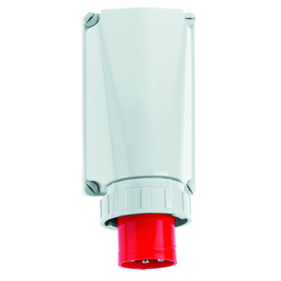 Wandgerätestecker 125A 4p 400V 6h, IP67
