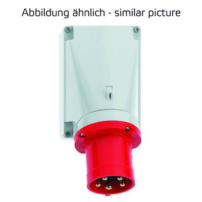 Wandgerätestecker 63A 4p 400V 6h, IP44