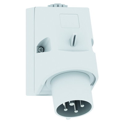 Wandgerätestecker Quick-Connect TE 32A 4p >50V grau 1h, IP44