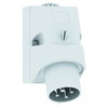 Wandgerätestecker Quick-Connect TE 32A 4p >50V grau 1h, IP44
