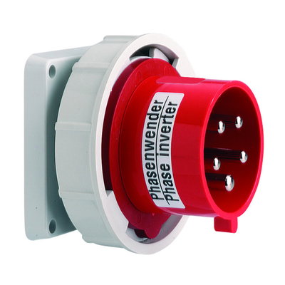 Phasenwender TE als Anbaugerätestecker, gerade 16A 5p 400V 6h, IP67