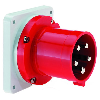 Flanschgerätestecker TE gerade 63A 5p 400V 6h, IP44