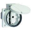Schutzkontakt-Anbausteckdose gerade, QUICK-CONNECT schraubloser Steckkontakt 16A 3p 250V IP54