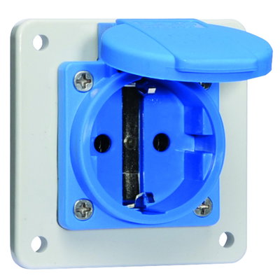 Schutzkontakt-Anbausteckdose gerade, QUICK-CONNECT schraubloser Steckkontakt 16A 3p 250V IP54