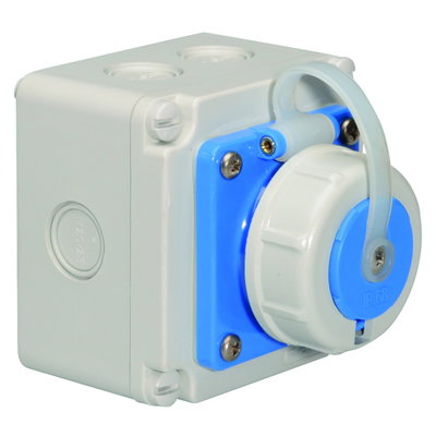 Schutzkontakt-Wandsteckdose gerade 16A 3p 250V IP67