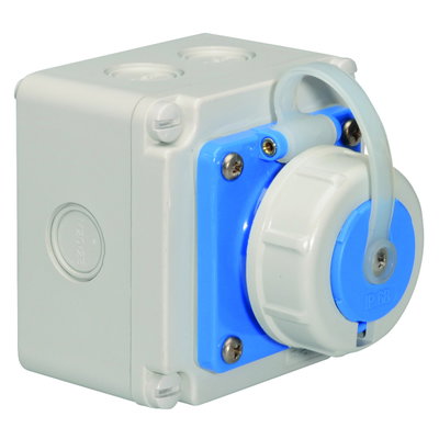 Schutzkontakt-Wandsteckdose gerade 16A 3p 250V IP67