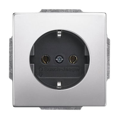 SCHUKO® Steckdosen-Einsatz edelstahl - pur edelstahl   