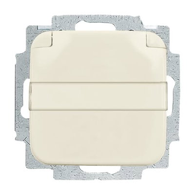 SCHUKO® Steckdosen-Einsatz mit Klappdeckel mit Beschriftungsfeld weiß -