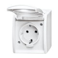 SCHUKO® Steckdose mit Klappdeckel 16 A weiß - ocean® mit Klappdeckel