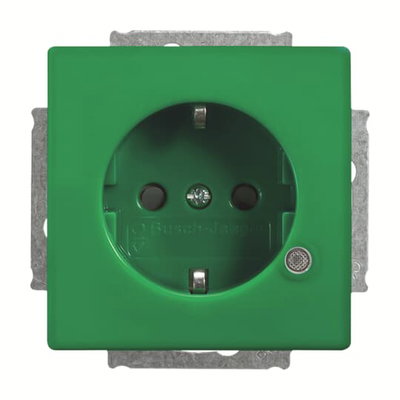 SCHUKO® Steckdosen-Einsatz Safety+ mit LED Kontrolllicht /grün grün - Plattform
