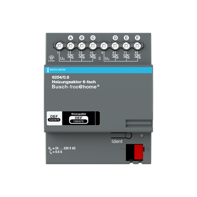 Heizungsaktor, 6fach, 230 V, REG, BJE für Busch-free@home®   