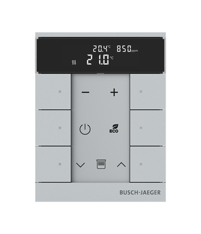 Busch-Tenton®, RTR IAQ, 6-fach, alusilber, mit Display, für Busch-free@home®